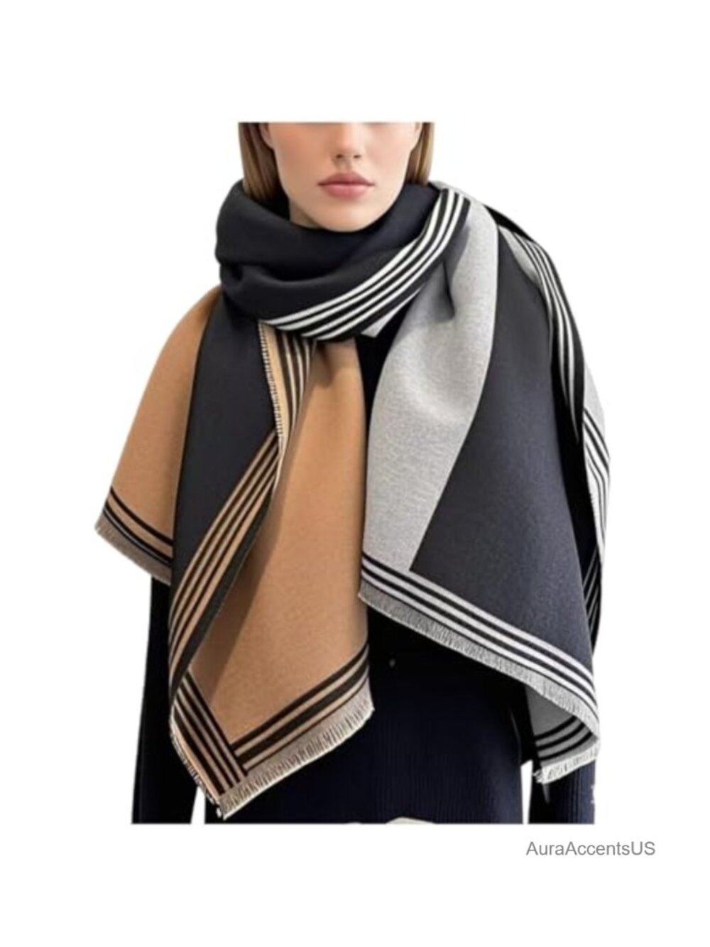 Women's Pashmina Shawl Wrap Open Front Poncho Blanket Scarf Dressy Evening